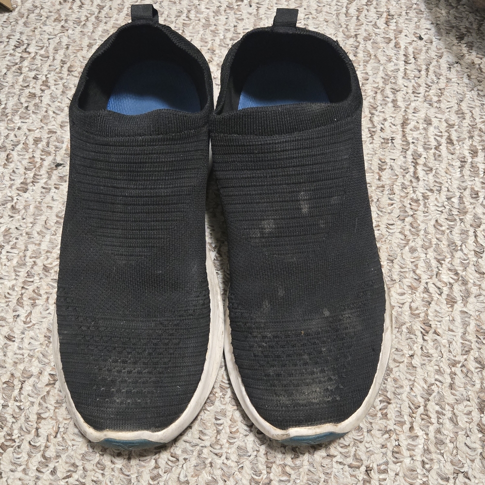Vessi Men's Black and White Slip-On Sneakers